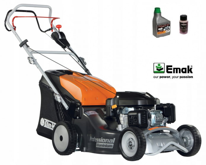 Oleo-mac MAX 53 TK ALLROAD - Produkt dostarczany z pojemnym 80-litrowym koszem na ścinki