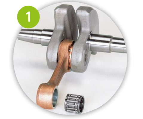 Silnik z tłokiem z 2 pierścieniami, kuty i mechanicznie obrobiony wał korbowy, niklowany cylinder to wysoka wydajność w długim okresie eksploatacji.