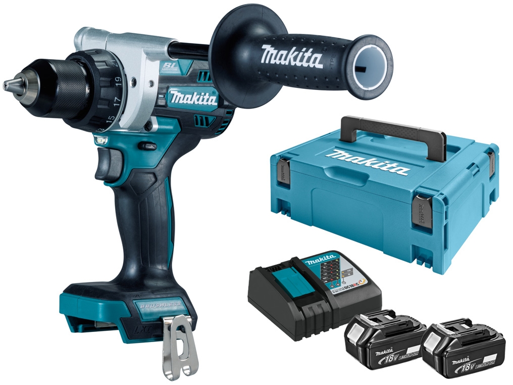 Makita DDF486RTJ - Produkt dostarczany w walizce z akumulatorami i ładowarką