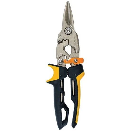 Fiskars 1027207 - Nożyce do blachy PowerGear, cięcie proste