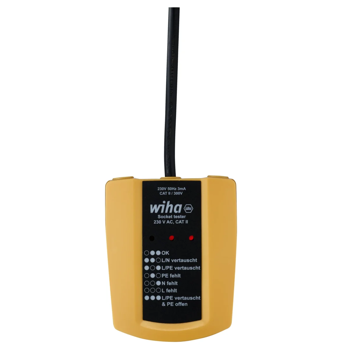 Wiha 45220 - Tester gniazd sieciowych 230 V AC, CAT II