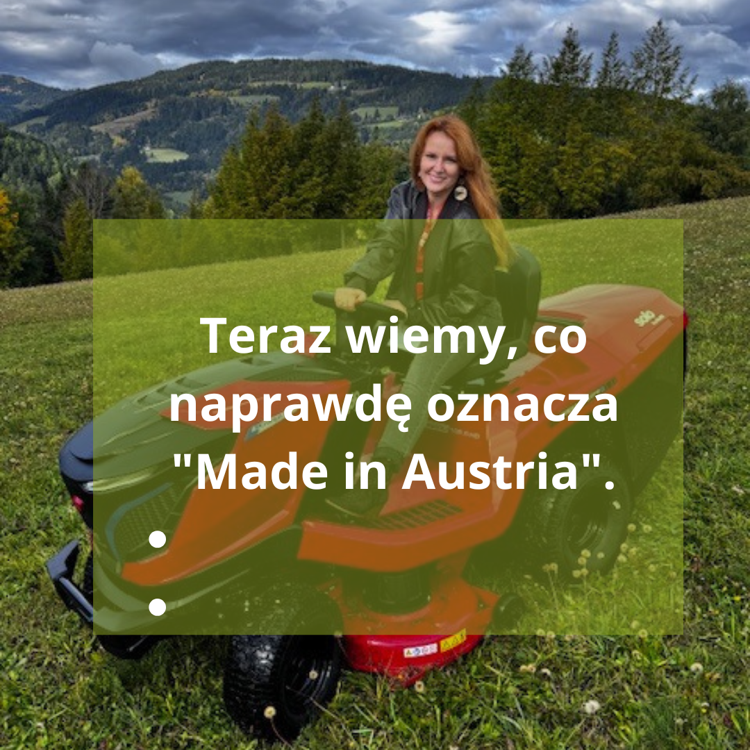 Karolina z Garden System podczas testów traktora SOLO by AL-KO na szkoleniu dealerów w Austrii.