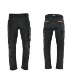 SARA Spodnie do pasa ACTIFLEX (Czarny + Pomarańczowy odblaskowy)