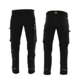 SARA Spodnie do pasa MOTIONFLEX (Czarny + Żółty odblaskowy)