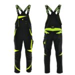 SARA Spodnie ogrodniczki NEOFLEX (Czarny + Żółty odblaskowy)